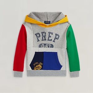 Polo Ralph Lauren Boys' Patchwork Fleece Graphic Hoodie Size 6